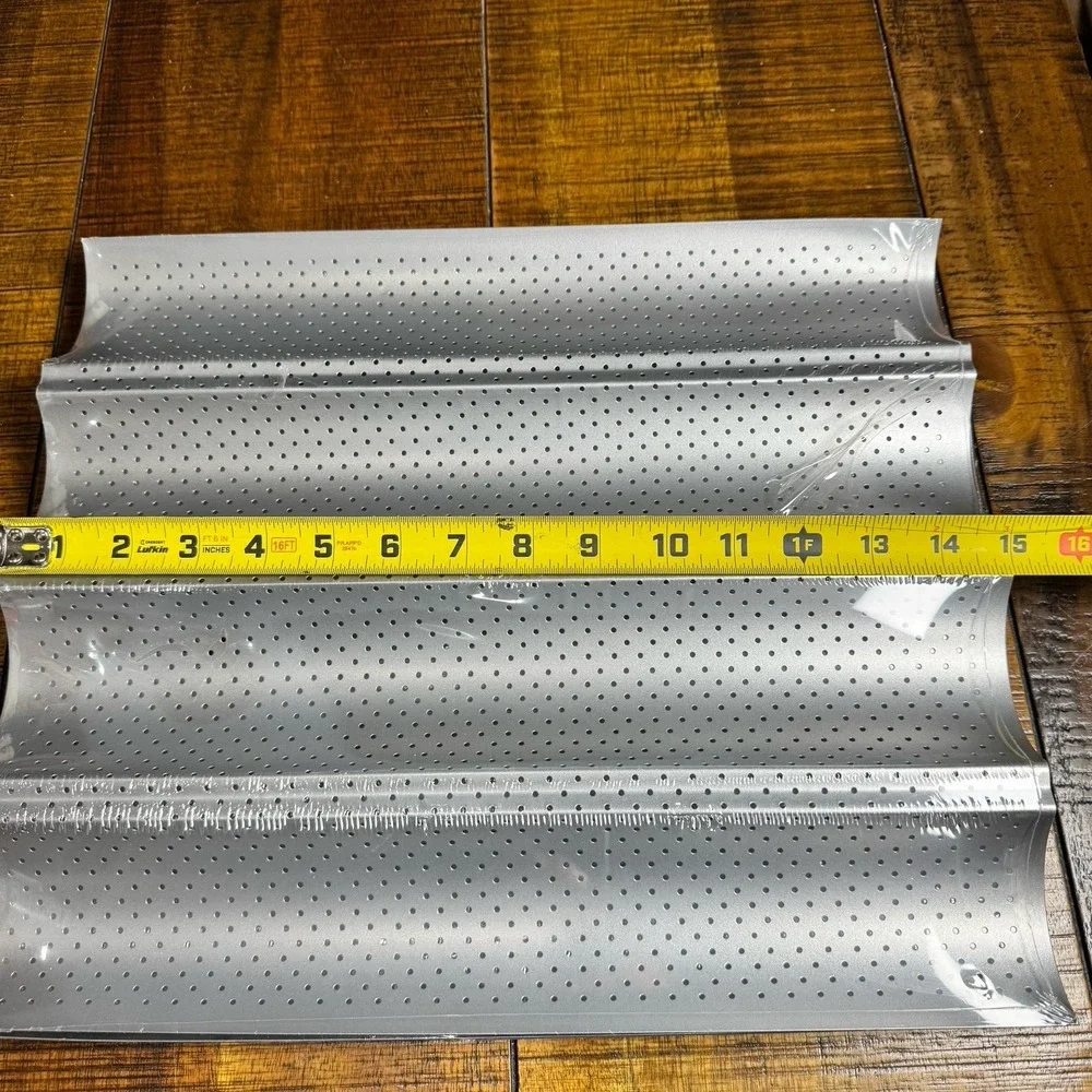 Baguette Bread Pan Nonstick Perforated 4-Loaf French Sourdough Baking Tray